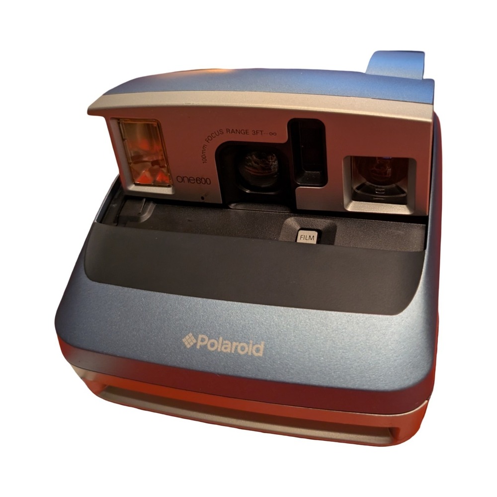 Vintage Polaroid One 600‎ Film 100mm Focus Range Instant Camera Blue Black
